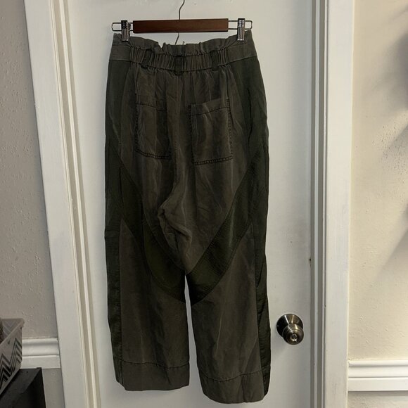 Express High Rise Olive Green Cropped Wide Leg Lyocell Chic Pants Small - Picture 5 of 9